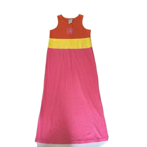 Delicates Spa Y2K Maxi Dress NWT 2004 Colorblock Sleeveless Boho Summer Dress S - Picture 4 of 14